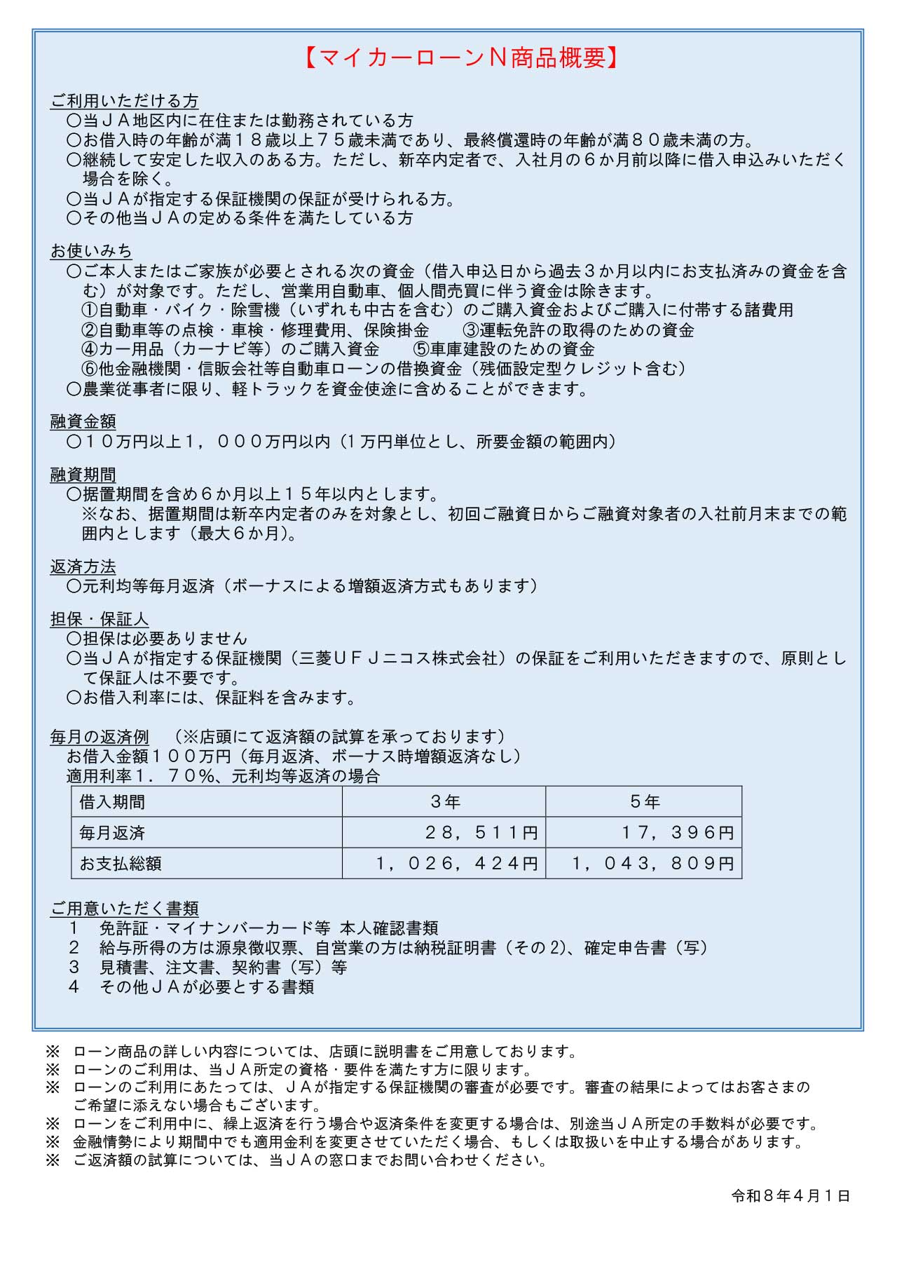 4.マイカーローンN裏（R8.4.1-R8.9